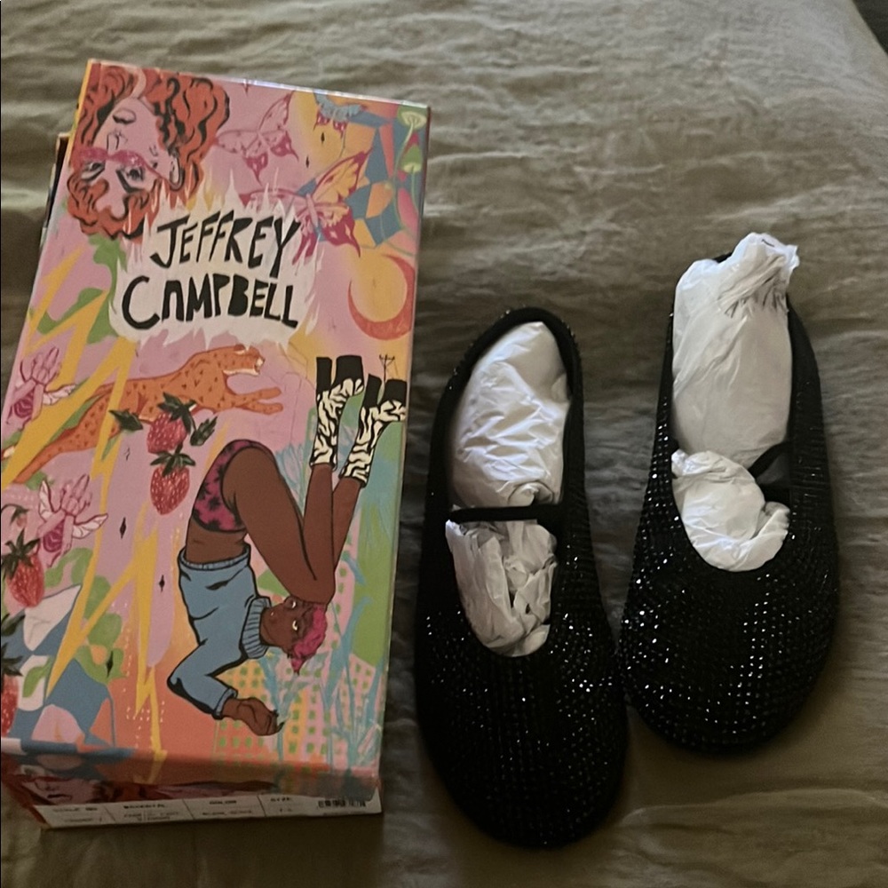 Jeffrey Campbell Black Sparkle (Dancer) Flats
